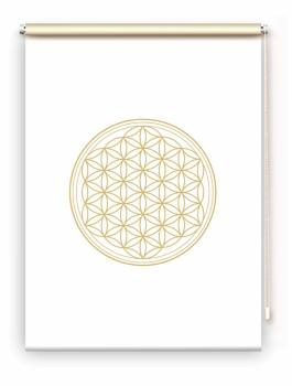 Rollo Blume des Lebens gold blanco    - Sichtschutz Extartiqe